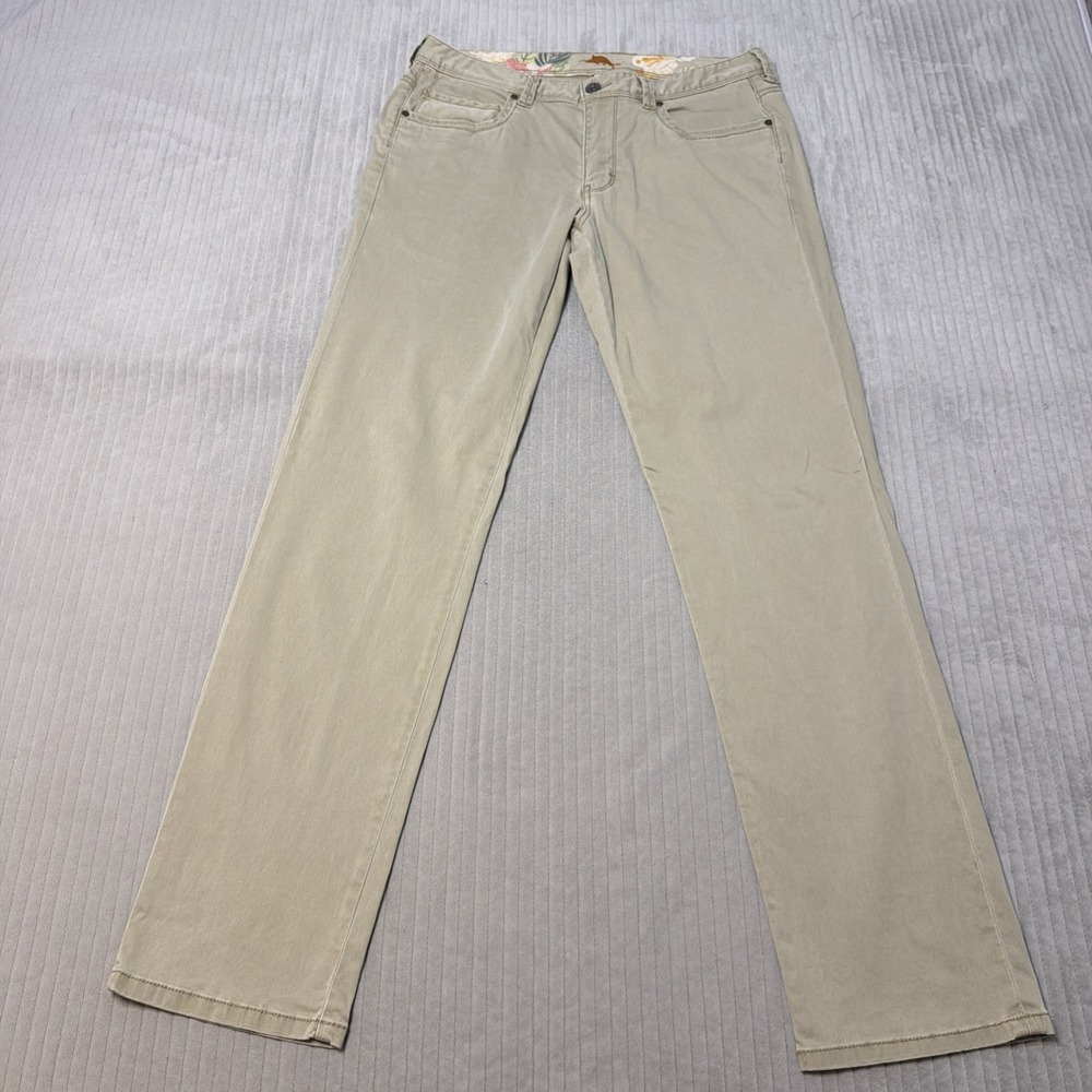 Tommy Bahama Boracay Khaki Tan Chino Pants Mens 33x34 Stretch Cotton Straight